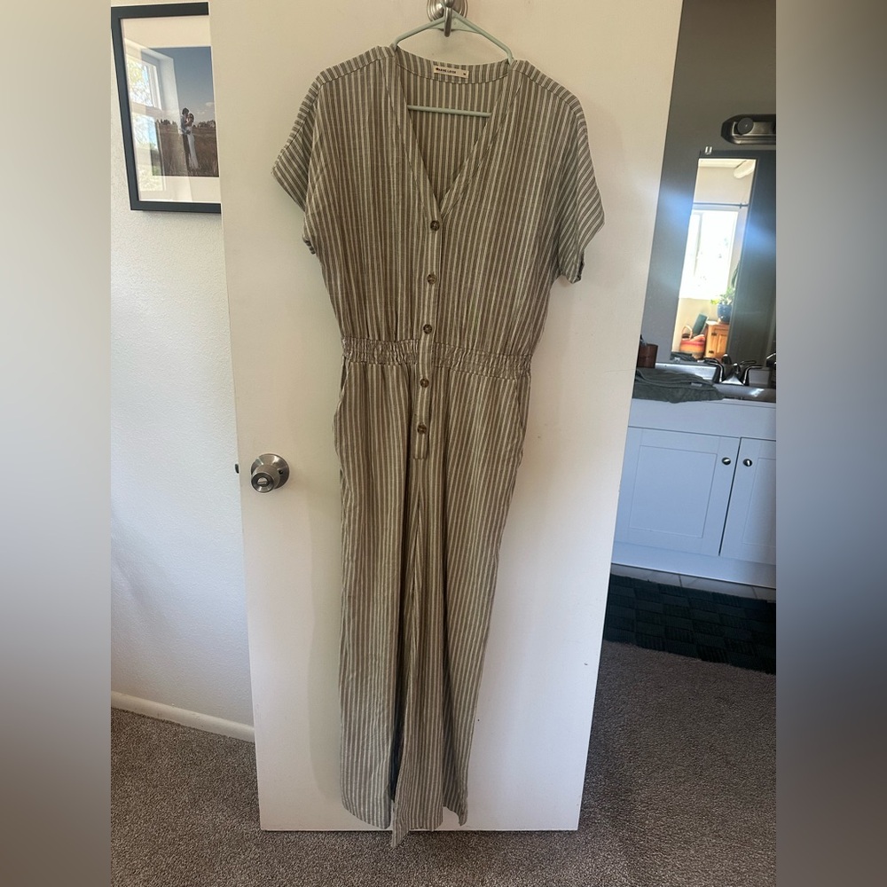 Marine Layer Beige Striped Dress